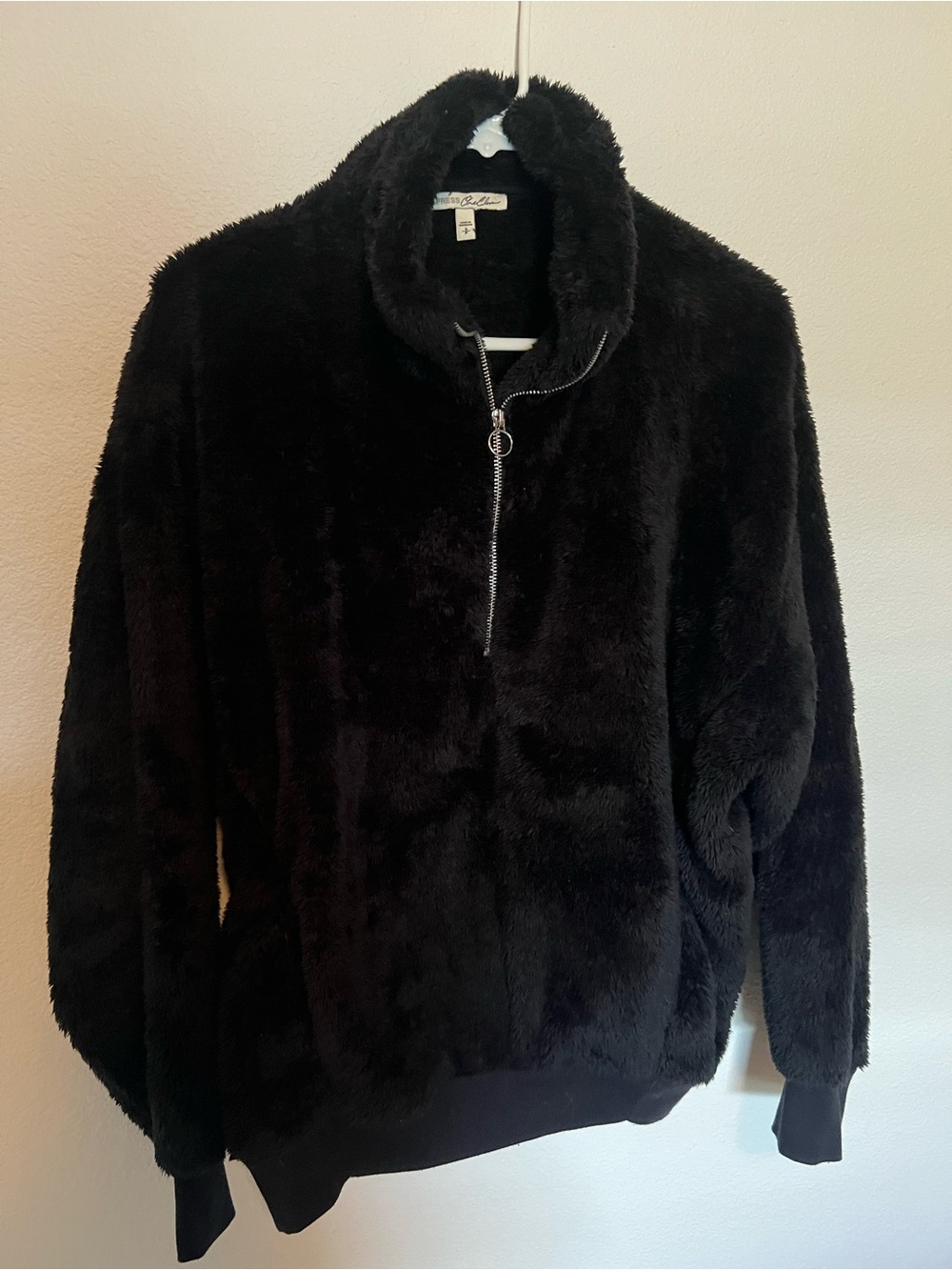 Express Black Sherpa Half Zip Pullover